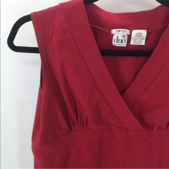 4/$45 | DUO MATERNITY | Red Wrap Style Sleeveless Tank Top | Large - Picture 5 of 7